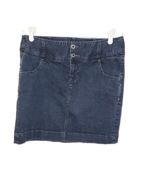 Converse One Star Denim Blue Jean Skirt Wide Waistband Mini Women's Size 12